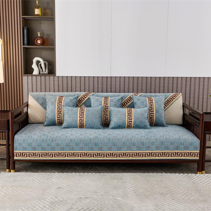 Chinese Non-slip Sofa Cover Beige Edging Cover Towel Leather Sofa Cushion Modern Simple Universal Home Protection Cover Couch