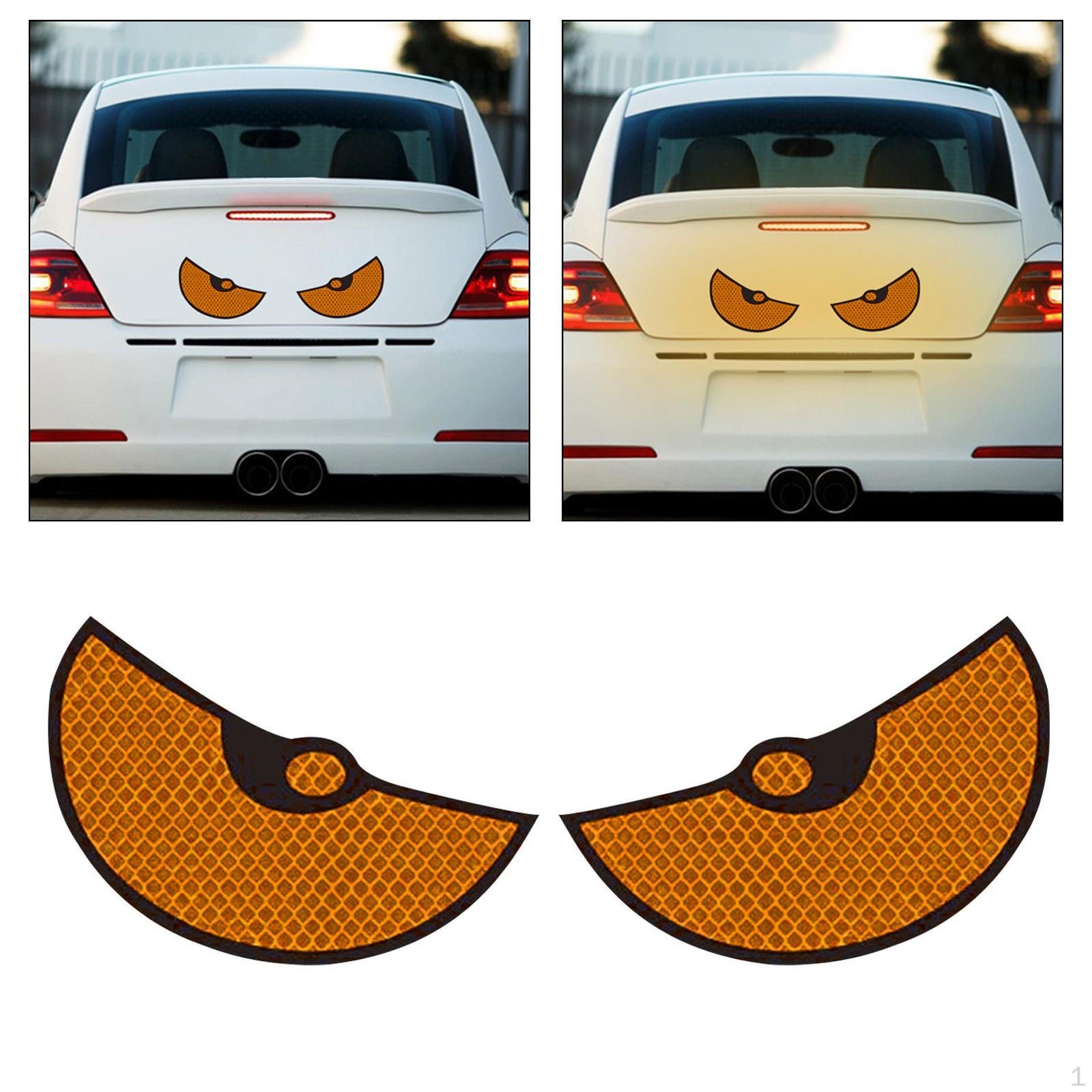 

Наклейка на автомобиль с большими глазами, 3D наклейка, Светоотражающий мультфильм, модное аниме для оранжевый