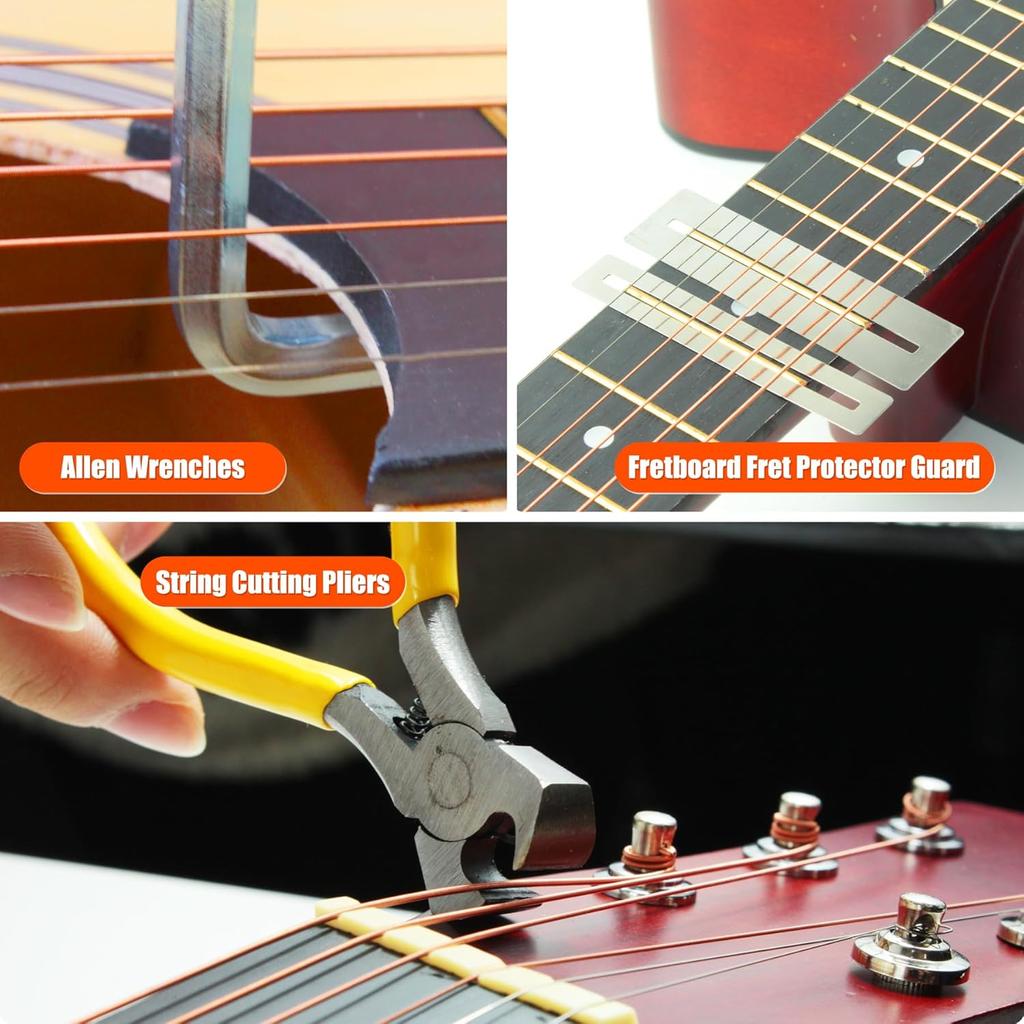 Guitar Maintenance Tool Kit: 79Pcs String Instrument Repair Kit with Carry Bag, Professional Musician Guitar Care Cleaning Kit, Accessories Gifts Für
