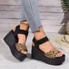 Fashion Europe and the United States Foreign Trade Large New Style Elastic Fish Mouth Sandals Platform Casual Sandals