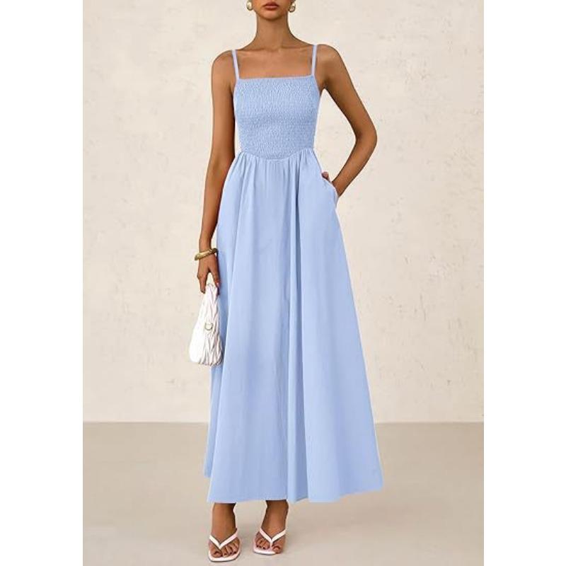 Damen Dünner Schultergurt Plissee Weste Trägerkleid mit Tasche