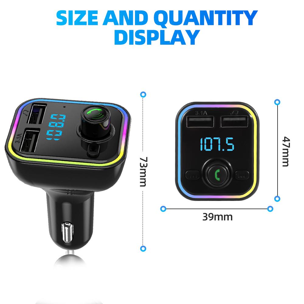 Încărcător Auto USB Dual Încărcător Rapid Culoare 3.0 3.1a Încărcare Rapidă Pentru Iphone14 13 Samsung Adaptor Type C În Mașină