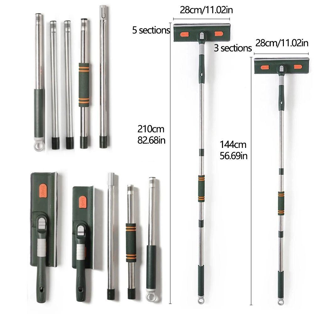 Otočný se silikonovou stěrkou Čistič oken Prodlužovací tyč Kartáč na čištění skla Koupelna