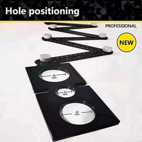 SCKUBMF Universal Multi Angle Measuring Ruler, 12 Section Ceramic Tile Opening Locator, Aluminum Alloy