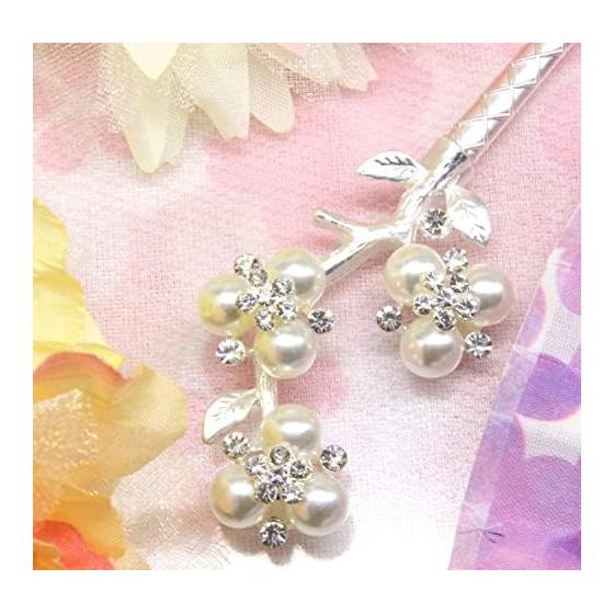 Miaomyao Hairpin Kanzashi, Single Piece, Japanese Attire, Tomesode, Kimono Hair Accessory, Metal, Couple, Antique Flower, Cherry Plum Peach Plum,