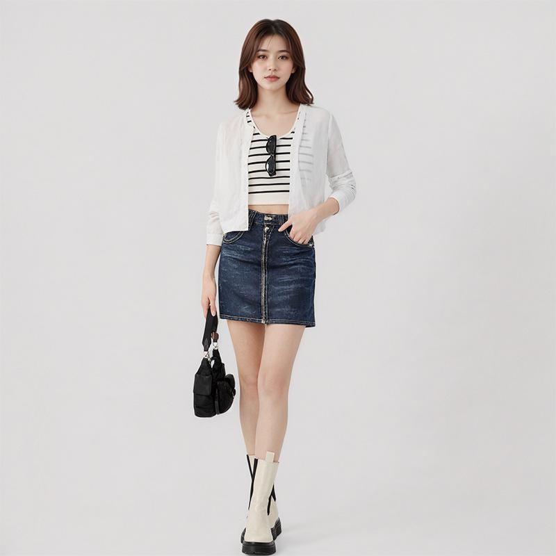 Ice Silk Lightweight Breathable Knit Cardigan: Round Neck, Sun Protection, Long Sleeve Summer Outerwear