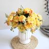 Vase Included Peony Bouquet Silk Flower Fake Plants Artificial Flowers  Home Garden Decor