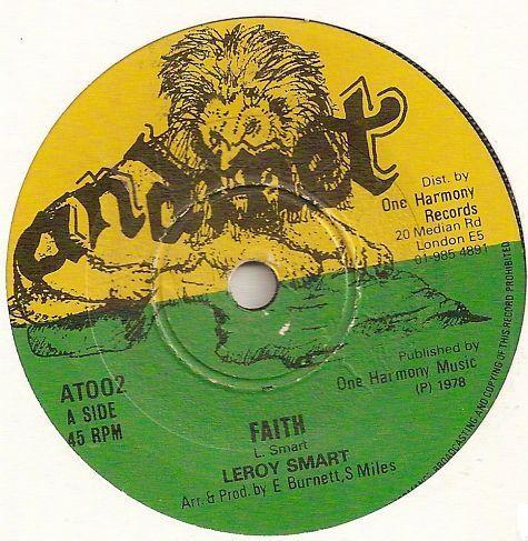 

7inch Record LEROY SMART Faith AT002 Andinet 1978 UK Reggae Ska Dub Used