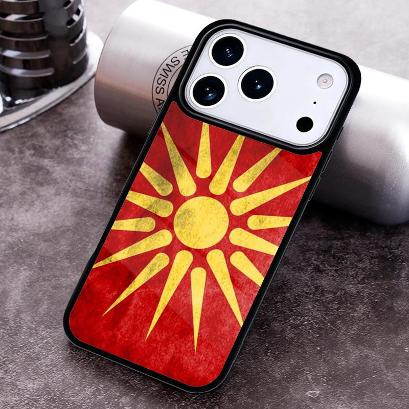 Macedonia Flag Phone Case for iPhone 17 16 15 Pro Max Air 14 13 12 11 Plus Shockproof Capa Cover