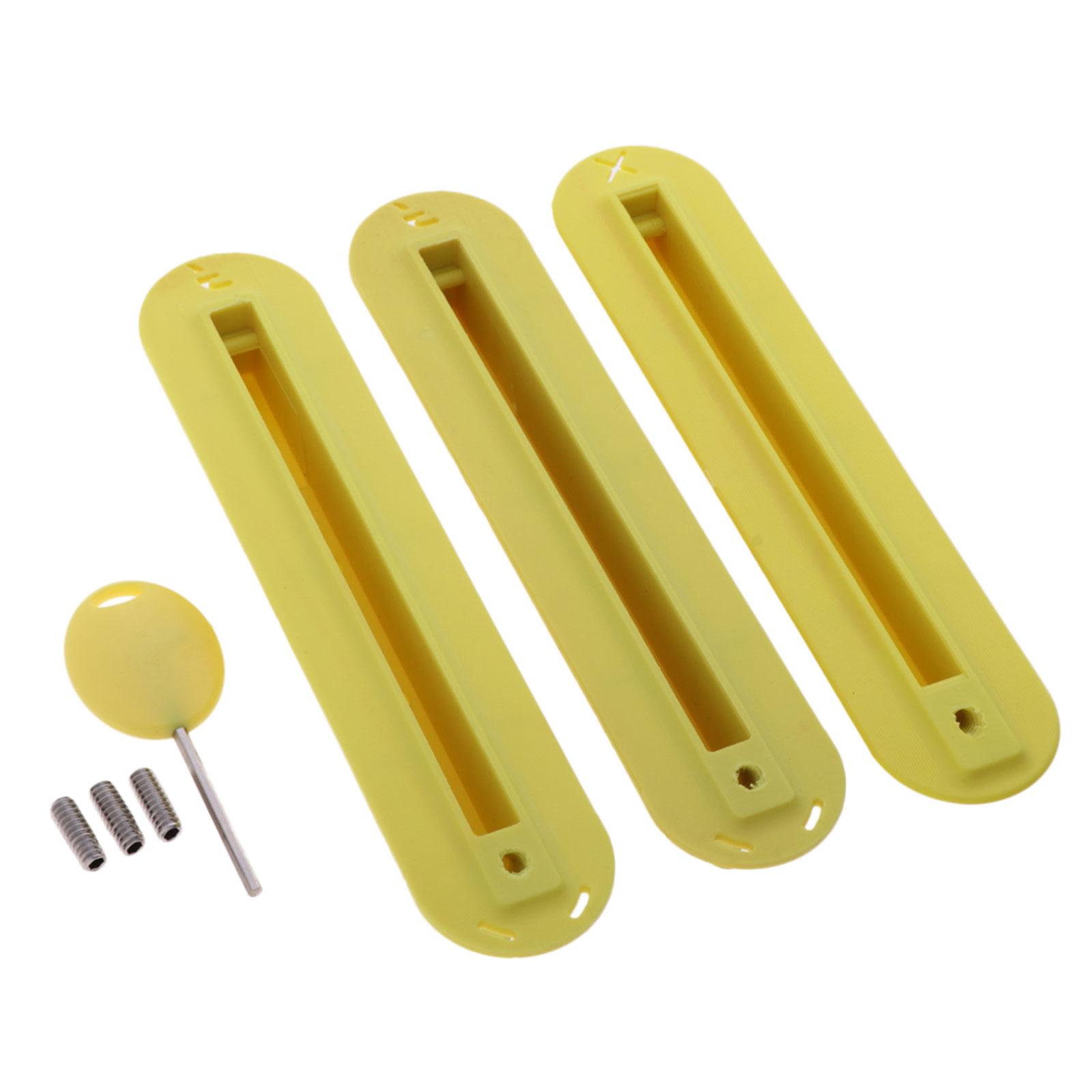 

3Pieces Surfboard Fin Box with Key and Screws for Great Performances Surfboard Single Center Tail Fin Box Plug Holder жовтий