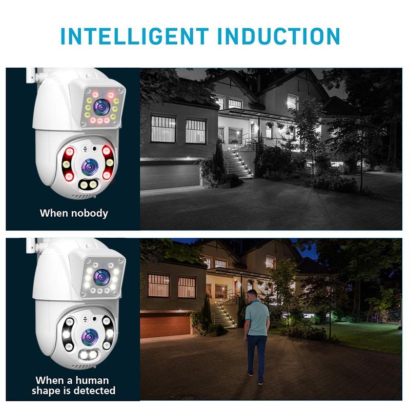 2K Outdoor Dual Lens Panorama Surveillance Home Security CCTV Dome Camera Wireless WIFI IP Camera