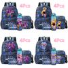 4Pcs/set New Anime Printed Backpack Large Capacity Bookbag Shoulder Bag Case Bag with 750ml Water Bottler Boy Girl Waterproof SchoolBag Mochila