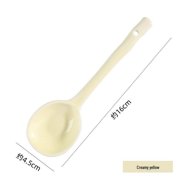 Long-Handled Ceramic Strawberry Spoon - Cute Cartoon Design for Kids