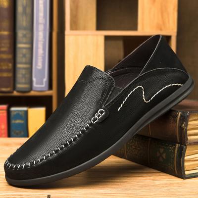 Chaussures pour hommes en cuir véritable Mocassins de marque de luxe pour hommes Chaussures bateau d'affaires décontractées à enfiler Plates d'été respirantes et douces