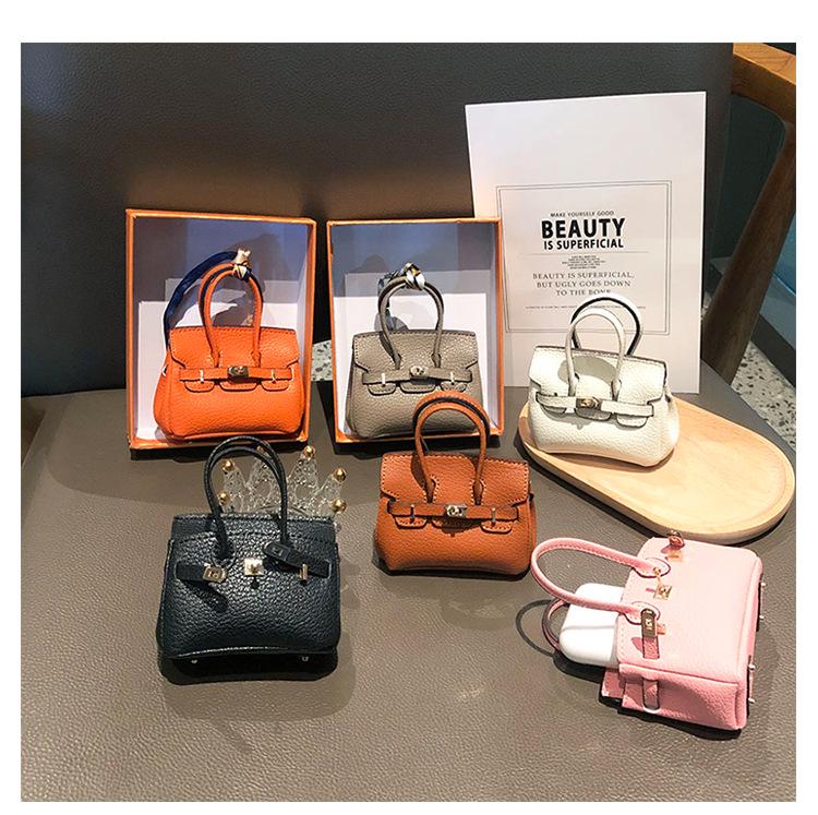 Modă H Mini Birkin Căști Bluetooth & Portofel Monede Breloc Charm