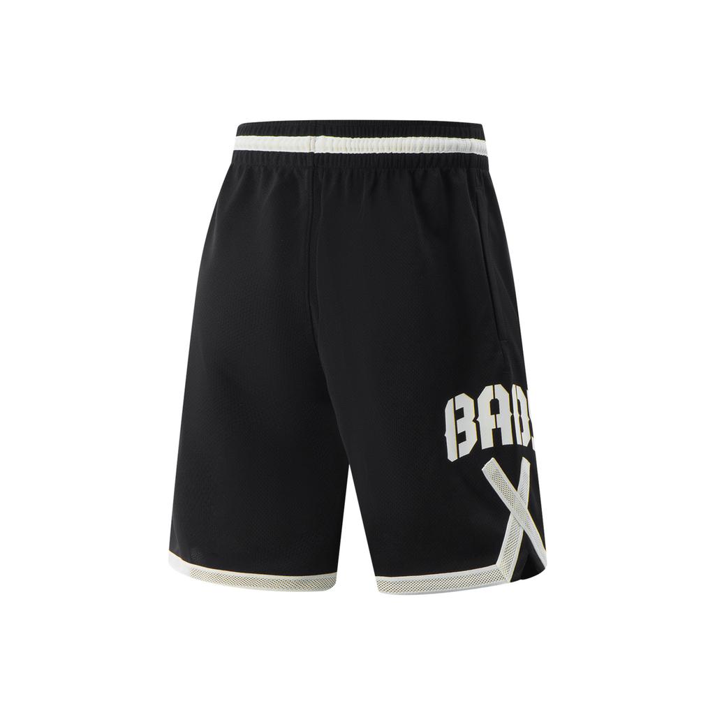 Li-Ning Casual Minimalist Color Block Letter Lace-Up Sports Shorts Men Shorts Black AAPV073-3