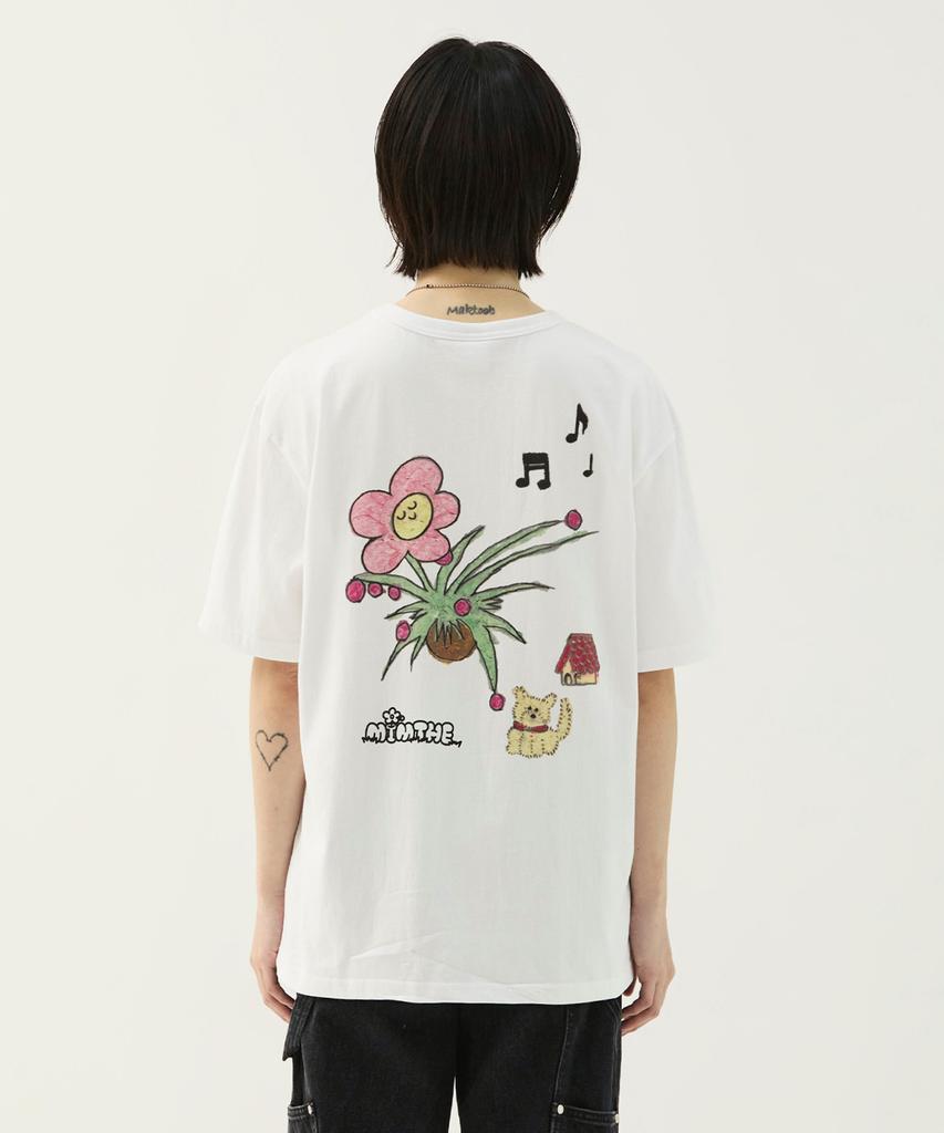 Mimdeowodeulobeu Bureu X Mimthe Flowerpot T-Shirt_Black