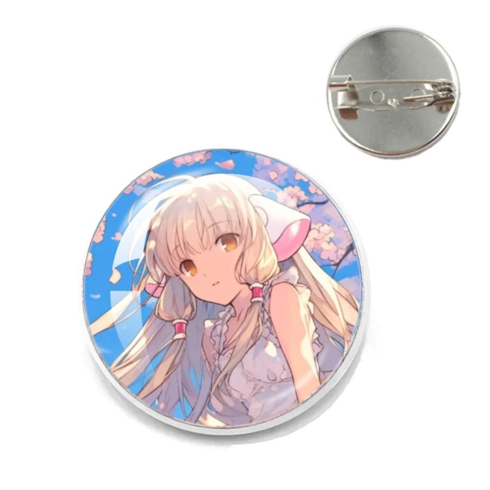 Anime Chobits Pin Metal Brooches Cute Collar Lapel Pin  Chi Cute Creative Funny Cartoon Badge Brooch Hat Lover Jewelry Gift