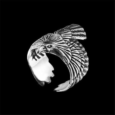 Freedom Bird Ring 316L Stainless Steel Flying Eagle Jewellery Size 7-13