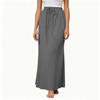 Women's Summer Maxi Skirt Drawstring Low Waist A Line Casual Skirts High Elastic Waisted Bodycon Long Maxi Skirts