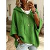 Women S Knitted Hooded Pullover Sweater Loose Fit