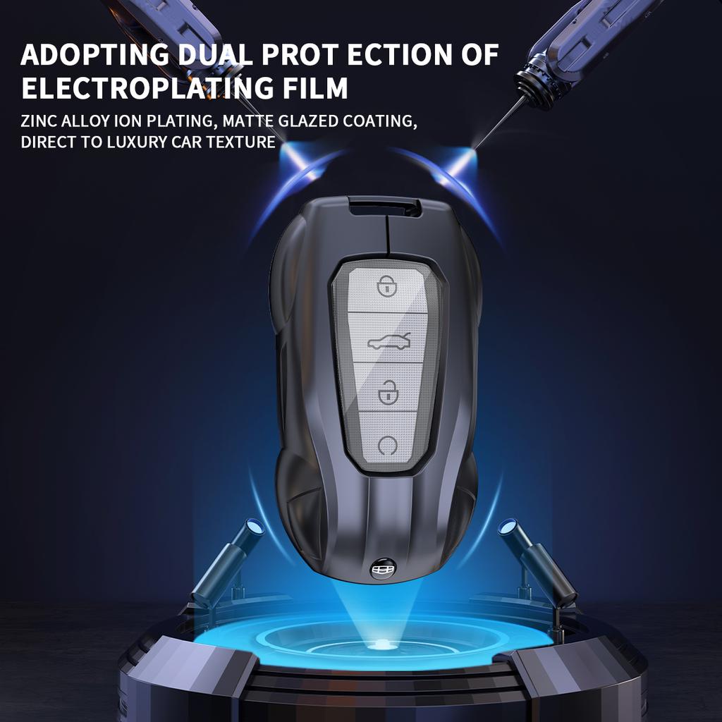 Car Accessories Metal Key Case Holder protective Cover For Geely Okavango Coolray Atlas Monjaro Tugella Emgrand GT S Proton X50