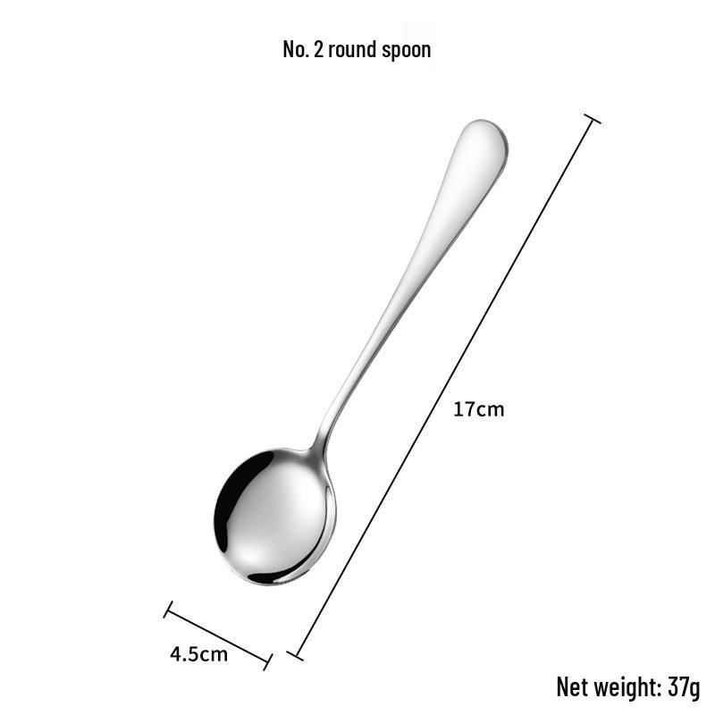 1010 Stainless Steel Cutlery Set: Long-Handle Fork, Soup & Dessert Spoon