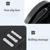 180° Rockable Footrest Office Under Desk Footstool Home Office Adult with Rollers Non-slip Foot Cushion Massage Footrest Stool