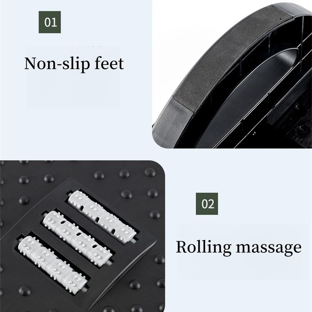 180° Rockable Footrest Office Under Desk Footstool Home Office Adult with Rollers Non-slip Foot Cushion Massage Footrest Stool