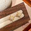 925 Sterling Silver 18K Gold Plated Starburst CZ Stud Earrings for Women, Dainty Star Cubic Zirconia Hypoallergenic Earrings
