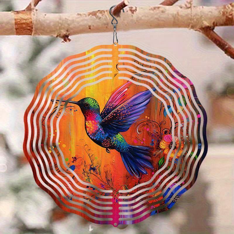 10 Zoll Hängender Windspinner mit 360-Grad-Haken für Balkon-Gartendekor Frühling Sommer Außendekoration