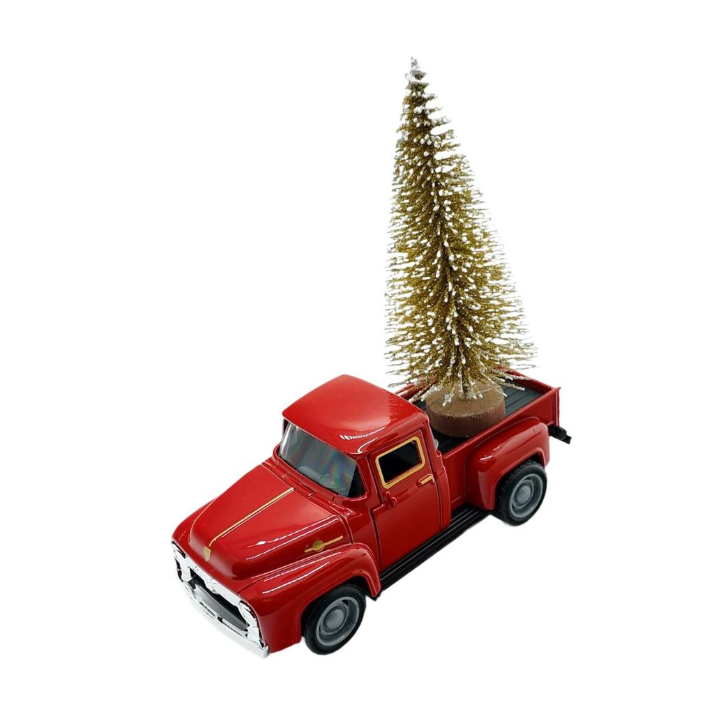 Truck Christmas Tree Statue Christmas Figurine Indoor for Home Decor Collectible Living Room Cabinet Housewarming Desk Ornament