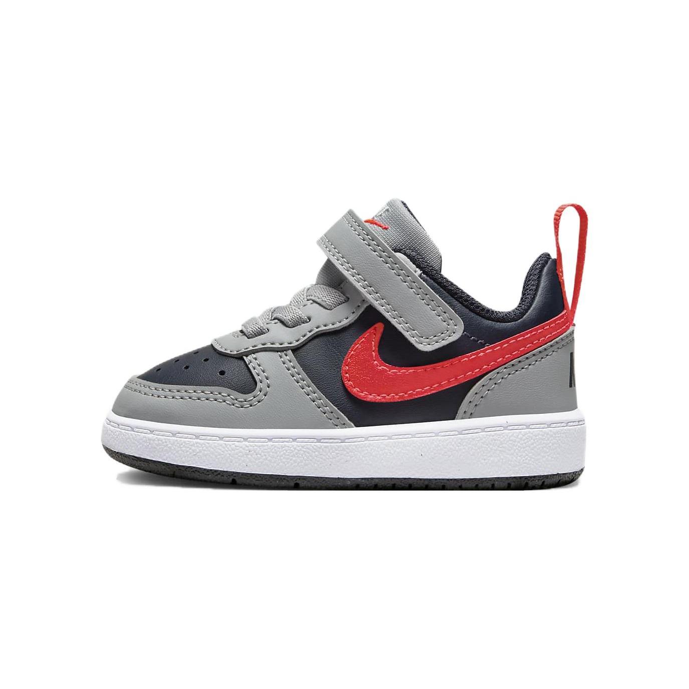 Nike Court Borough Low Recraft TD  Light Smoke Grey Bright Crimson  DV5458-003 23.5