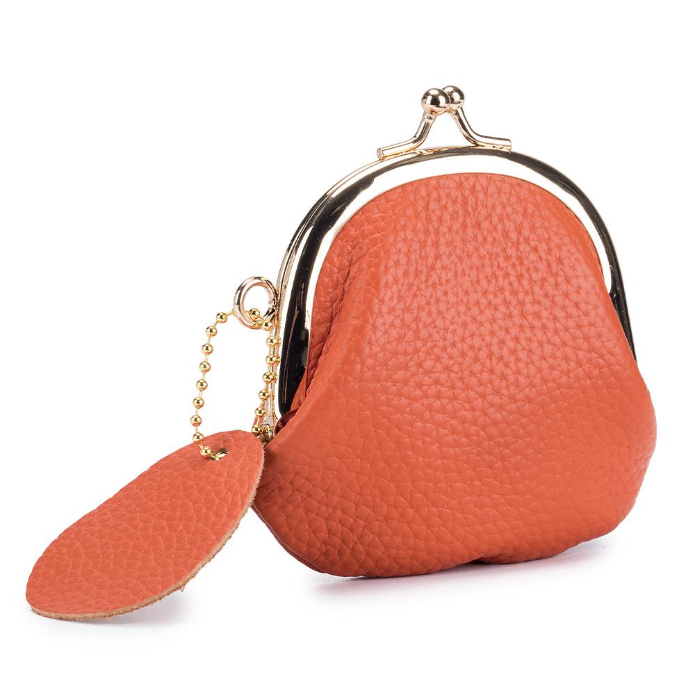 Retro Mini Lock Clip Coin Purse Daily Portable Cute Handheld Lipstick Storage Bag for Girls Kiss-lock Simple Key Bag Coin Pouch
