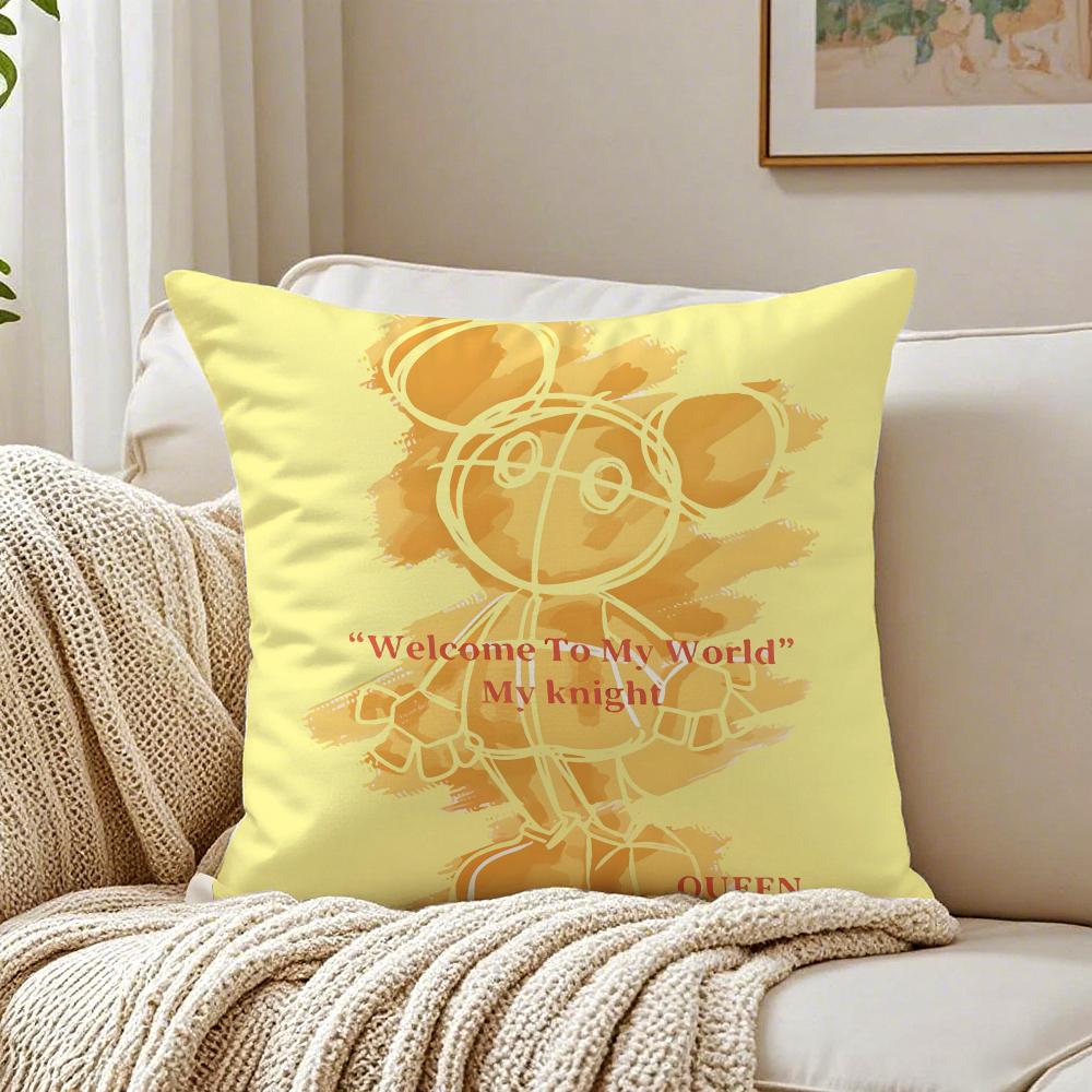 Minimal Art Cute Simple Bear Cushion Cover Pillowcase Antidustmite living Room Sofa Decor Cushion Room