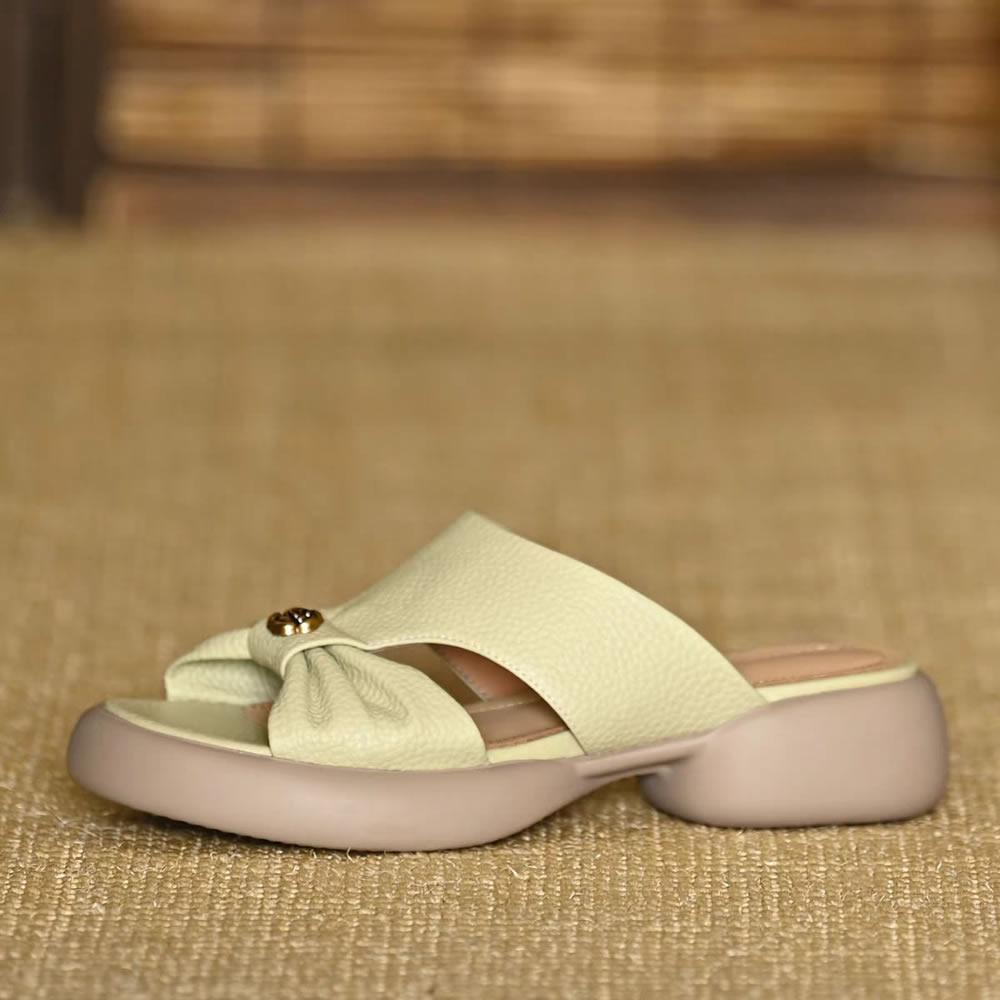 Female Shoes Slippers Women Summer Rubber Flip Flops Platform Heeled Mules Slides Fashion Med 2024 Hawaiian Beach Flat High Soft