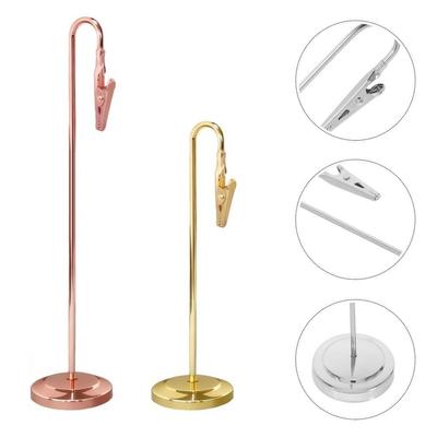 Sturdy Construction Memo Clip Holder Metallic Note Clip Stand Desktop Decoration
