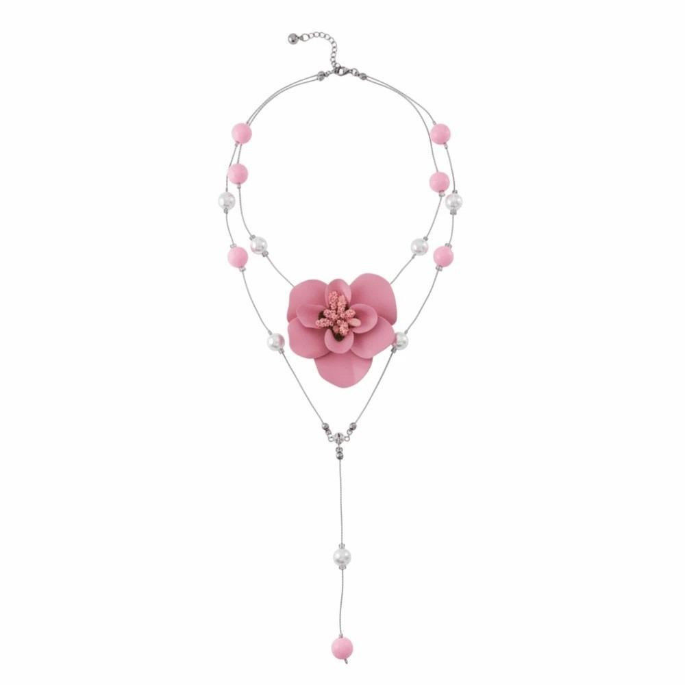 High-end Butterfly Orchid Collarbone Chain Luxury Exquisite Flower Neck Pendant Versatile розовый