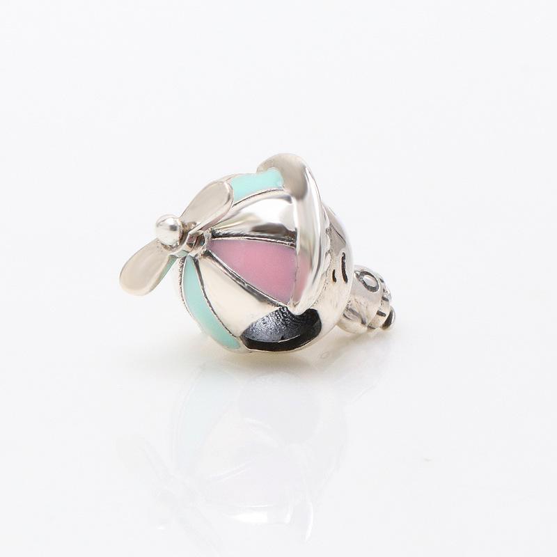 Silver-Plated Propeller Hat Charm: Energetic Beaded Boy Gift