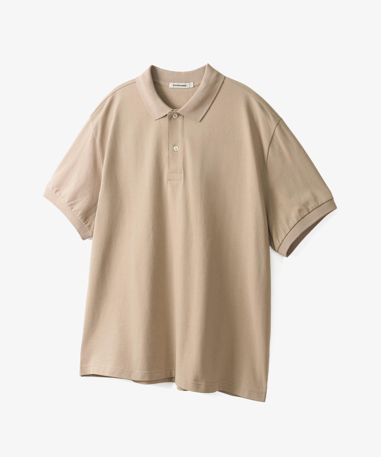 Basic Pique Half T-Shirt (Beige) Xl/Free
