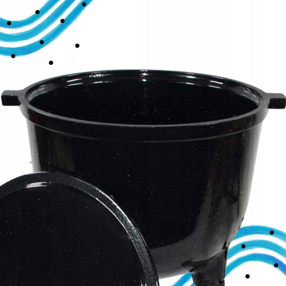 Cast Iron Cauldron 8 L Marble Enamel With Lid