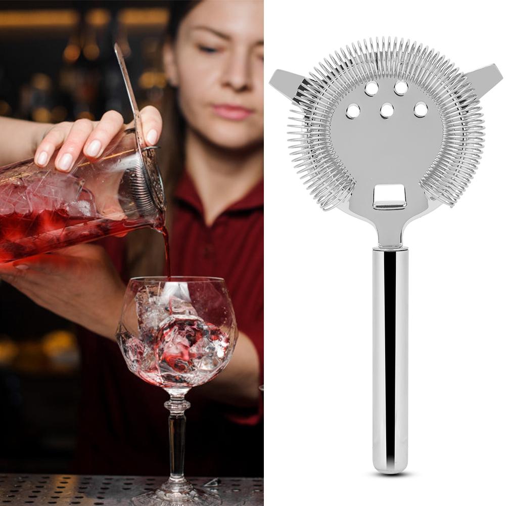 Stainless Steel Cocktail Strainer Shake Drinks Ice Mixed Filter for Bar   Party (  Gold)