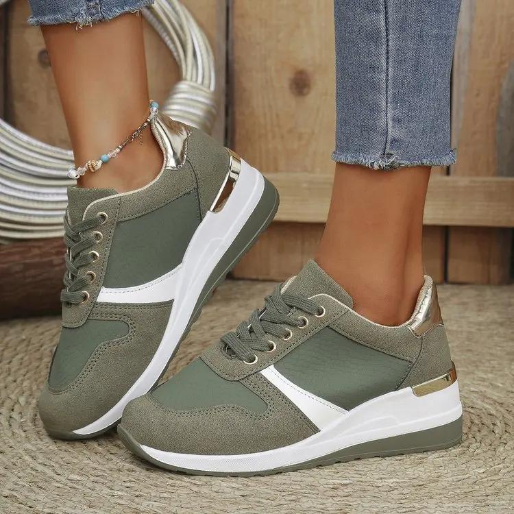 Women Sneakers Outdoor Lace Up Breathable Platform Shoes For Women Fashion Casual Flat Walking Sneakers Women De Mujer