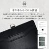 BALLOT Genuine Leather ID Card Holder Name Holder Horizontal Pass Case Neck Strap with Telescopic Reel [Smoothly Stretches] (Black)
