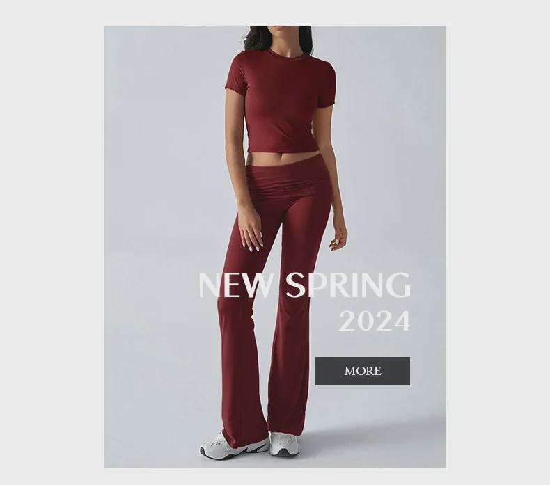 Diyun Women's Casual Solid Color Slim Short-Sleeved Long Pants Suit for Spring/Summer 2025