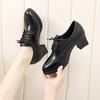 2025 new deep-mouth fashion soft leather one-pedal single shoes summer versatile large-size lace-up round head casual leather shoes