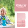Ensemble de assiettes en silicone rose facile à nettoyer pour tout-petits 1 jeu