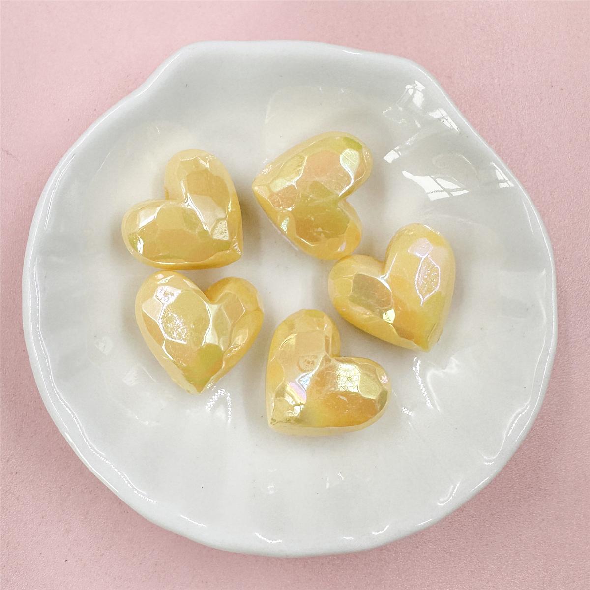 

5 шт. 19*16,5 мм акриловые макаронные огранки «Любовь, персиковое сердце», свободные бусины, «сделай сам», цепочка для мобильного телефона, ювелирные материалы жёлтый