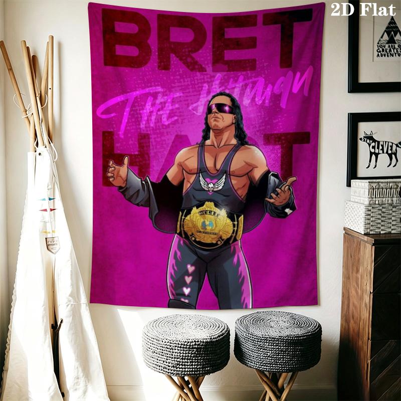 Bret Hart cool Wall Tapestry Aesthetic Wall Hanging Printed Fabric Blanket Decorative Tapestries for Bedroom Living Room Home Decor