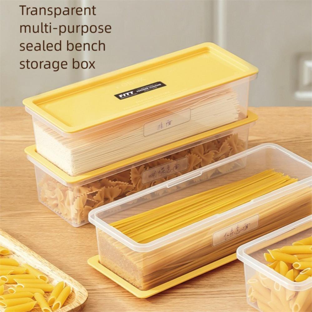 

with Cover Noodle Spaghetti Container Seal Cereal Preservation Storage Box Kitchen Accessories жовтий
